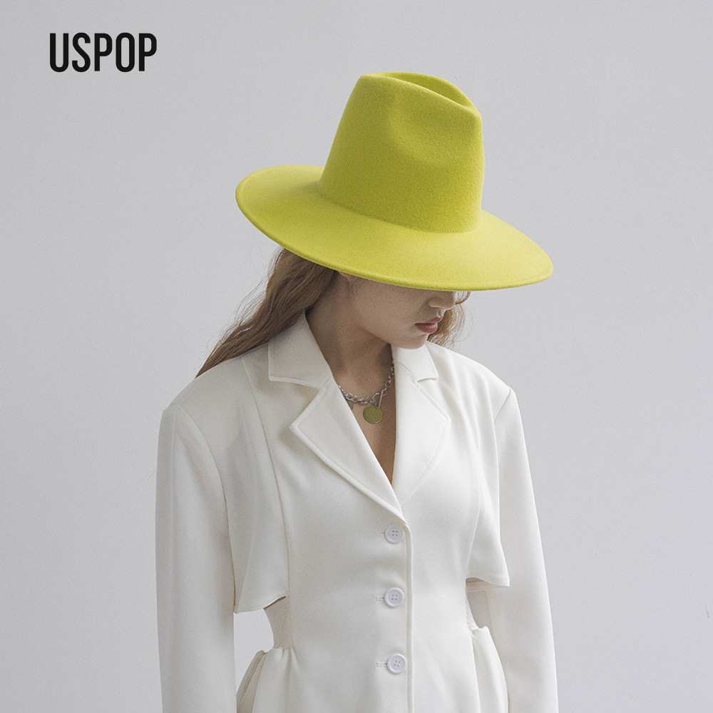 Fedora Hat Wool - USPOP automne hiver mode plaine haute
